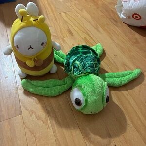 Molang bumblebee and Green Hanging Turtle Plush Toy